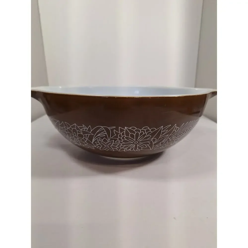 Vintage Pyrex # 444, Woodland Brown,  Cinderella,  Large Mixing/Baking Bowl.